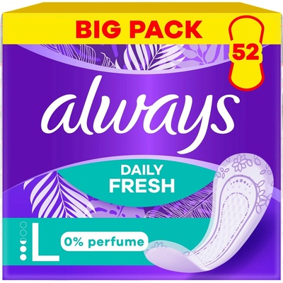 Always Daily Fresh Long slipové vložky bez parfumácie 52 ks