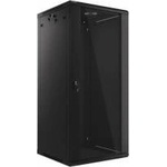 Lanberg Стенен метален шкаф от разглобяема опаковка, Lanberg, 27U, 600x600mm, 19, черен