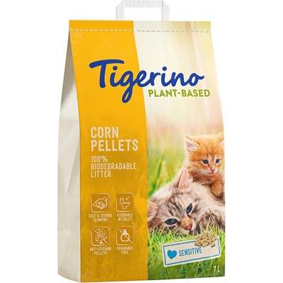 Tigerino 7л Sensitive Plant-Based Tigerino, царевична постелка за котешка тоалетна без парфюм