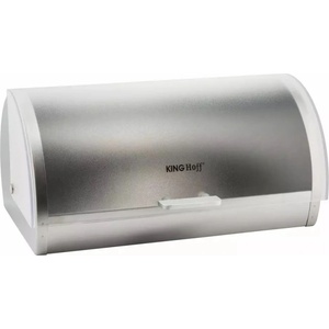 KINGHOFF Кутия за хляб Kinghoff KH 3203, 39.5x28x18.5 см, Стомана, Полупрозрачен капак, Бял/сив (9999KH3203) - topmarket