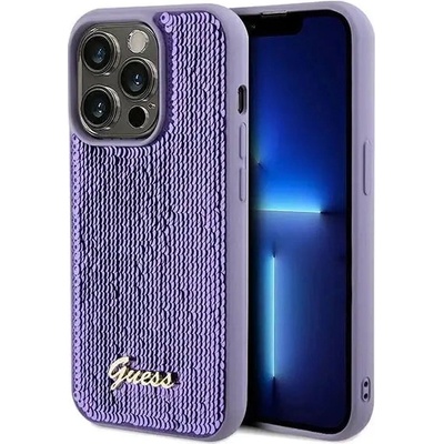 GUESS Кейс Guess Sequin Script Metal за iPhone 14 Pro Max, лилав (GUE003397-0)