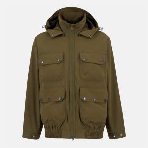 BARBOUR Men's Re Engineered Flight Bedale Showerproof Detachable Hood Rain Anorak - Beech OL55