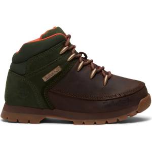 Timberland Детски маратонки Timberland Kid's Euro Sprint Mid Lace Up Boot Sneakers - Dark Brown / Nubuck / W Darkgreen - размер 40 (EU) (702-5877-0115)