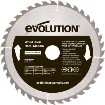 Evolution Discldance Strep pro řezání dřeva 255x25 mm 40Z EVO-255-40-D
