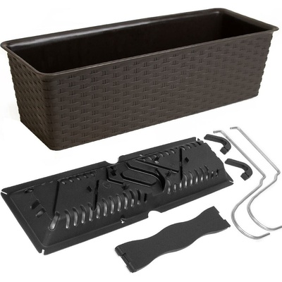Prosperplast RATOLLA PW 49,2x17,2x17,4cm truhlík s miskou tmavě hnedý