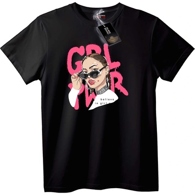 NOONEBRAND Тениска Момичешка Сила - XL, Black
