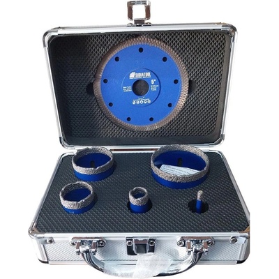 SHDIATOOL Боркорони диамантени shdiatool, 5 бр, 6-68 мм, m14, 125 мм диск, куфар (uni-09697)