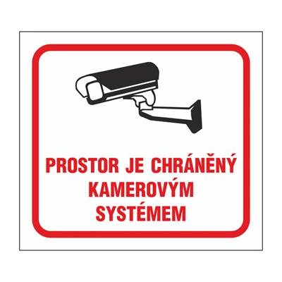 Nálepka "Prostor je chráněný kamerovým systémem" 10x9cm