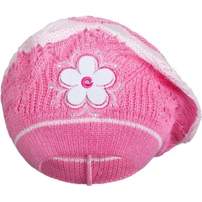 New Baby pletená čiapka baret tmavo ružová