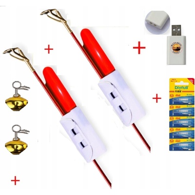 Elektronický signalizátor záberu GWDA FISHING Signalizátor svetlometu na špičku x2 sada