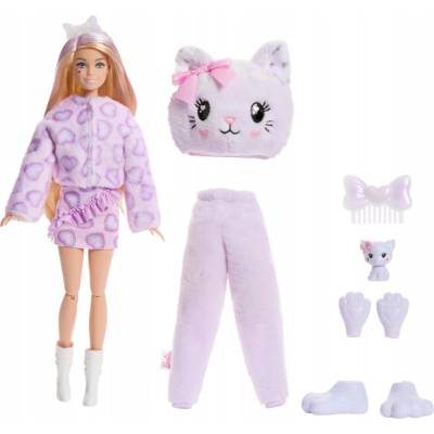 Barbie Cutie Reveal Panenka Fialová Kočička Sada Hračka 3+ JJP64
