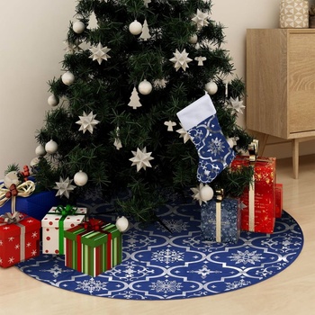 Nabytek XL Luxusní podložka pod vánoční stromek s punčochou modrá 150 cm