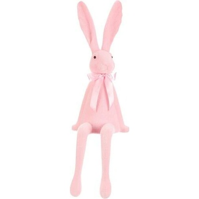 Zajíc s mašlí - sedící figurka, semiš, barva světle růžová Autronic VEK210 PINK-LT Plast – Hledejceny.cz