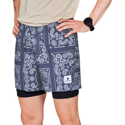 Saysky Шорти Saysky Paisley 2 In 1 Pace Shorts 5" Син Velikost S