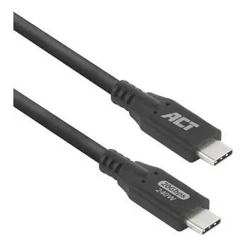 Image 1 of ACT Кабел USB-C - USB-C, 1 м / USB4, 20Gbps, 240W (AC7421)