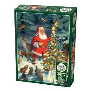 Cobble Hill Puzzle 1000 Santas Christmas Tree G3
