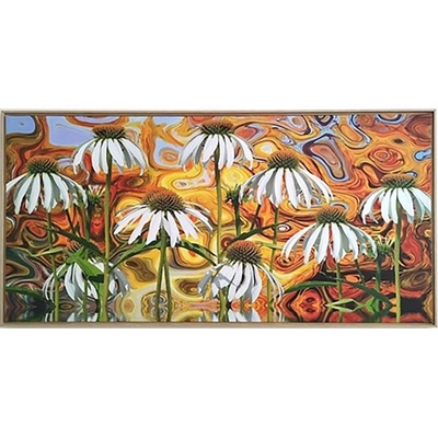 Bondecor Obraz, MDF rám, SHADOW Kopretiny 51 x 102 cm