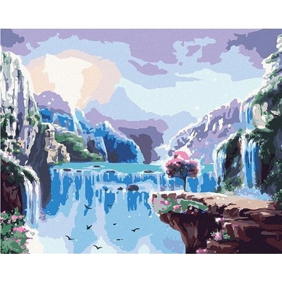 ZUTY Malování podle čísel POHÁDKOVÁ KRAJINA S VODOPÁDY 40 x 50 cm