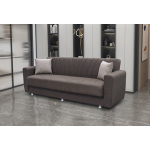 Bogdan Furniture Europe Диван 3-ка разтегателен с ракла ernest 2, Кафяво/бежово