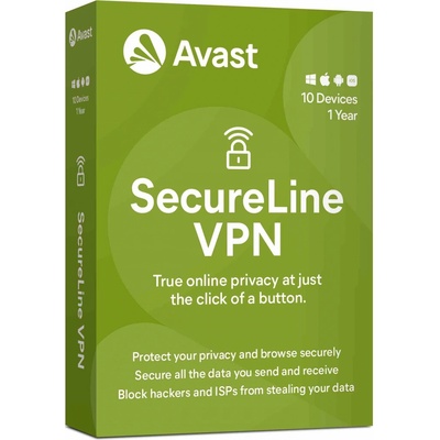 Avast SecureLine VPN Multi-device 10 lic. 1 rok update (asm.10.12m.r)
