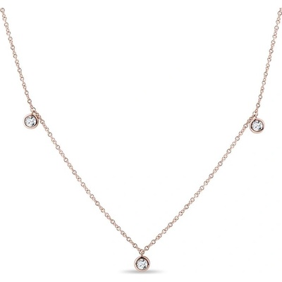 Klenota Náhrdelník z ružového zlata s bezel diamantmi k0660024