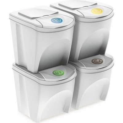 Sortibox Kôš na triedený odpad 4 x 25 l popolavo šedý