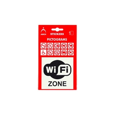 Samolepka piktogram - Wi-Fi ZONE, transparentní podklad