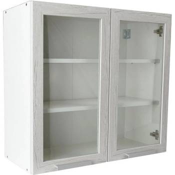 Matis Кухненски шкаф горен с две витрини in v80/s снежен дъб