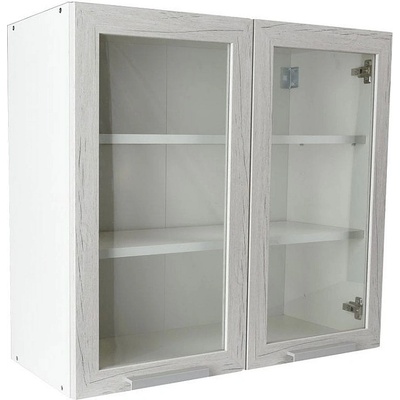 Matis Кухненски шкаф горен с две витрини in v80/s снежен дъб