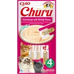 Inaba Foods Churu лакомство за котки с вкус на риба тон и скариди 4x14g