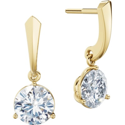 DF dámske náušnice 6417, žluté zlato s laboratorními diamanty o celkové váze 3.00 ct VS1/F