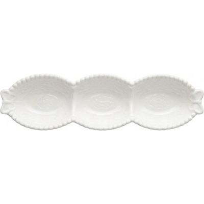 Clayre & Eef Bílá porcelánová mistička s perličkovým okrajem a motýlky Butterfly 25 x 7 x 3 cm