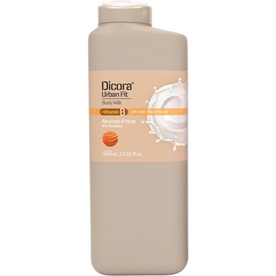 Dicora Urban Fit Vitamin B Almonds & Nuts Mandle a ořechy tělové mléko pro suchou pokožku 400 ml