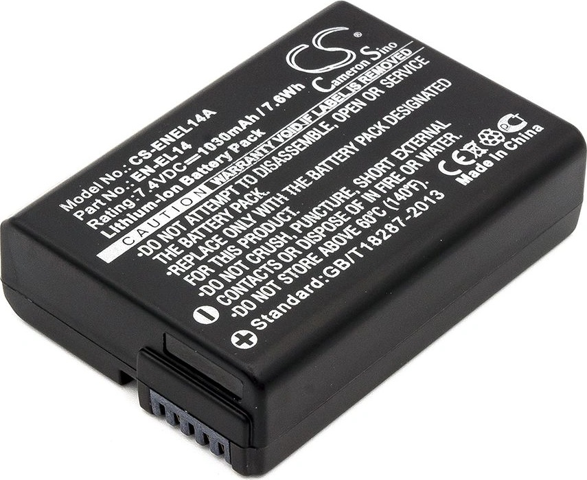 Cameron Sino Батерия за Nikon D3100 DSLR (екв. EN-EL14) 1030mAh, Li-ion (CS-ENEL14A)