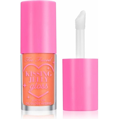 Too Faced Kissing Jelly Lip Oil Gloss olejový lesk na pery pre intenzívnu hydratáciu Peach Ring 4,5 ml