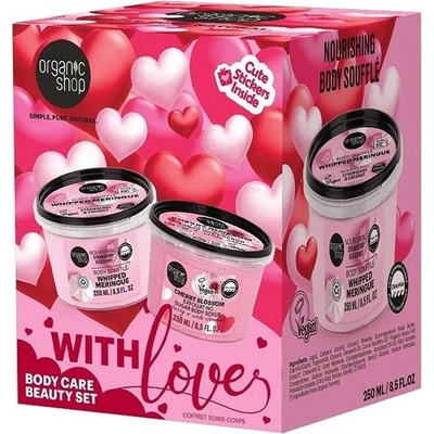 Organic Shop Комплект With Love - Скраб и Суфле за тяло, 2 х 250 ml