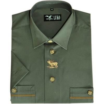 Košile Luko 094124 myslivecká s krátkým rukávem výšivka jelen – Zboží Dáma