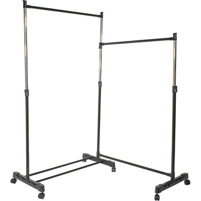 HomeLife Twin Pojazdný stojan na šaty 162 x 160 x 43 cm čierny