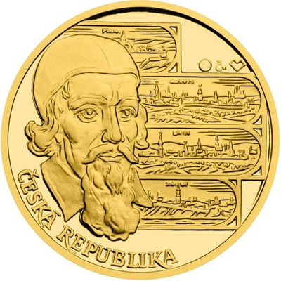 Česká mincovna Zlatá půluncová medaile 400 let od vydání Komenského mapy Moravy proof 1/2 oz