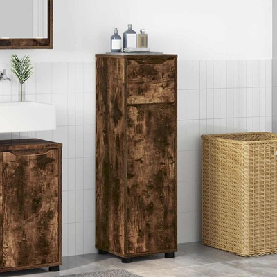 vidaXL Шкаф за баня Димян дъб 30, 5 x 30 x 101 см Инженерно дърво (888742)