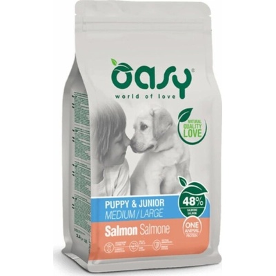 Oasy One Animal Protein Puppy & Junior Medium & Large Salmon 12 kg