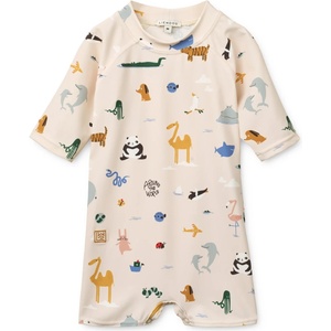LIEWOOD Детски цял бански от ликра (UV защита) LIEWOOD Kid's Thor Baby Swim Jumpsuit Lycra - Around The World / Sandy - размер 86 (EU) (750-2493-0116)