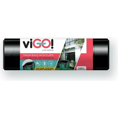 Vigo pytle s uchy LDPE 240 l 40 µm 10ks černé