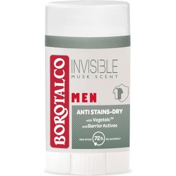 Borotalco Men Стик дезодорант против изпотяване Invisible Musk, 40 ml