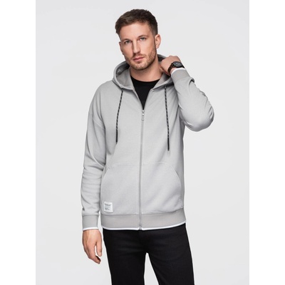 Ombre Men's softly structured hooded Sweatshirt grey černášedá