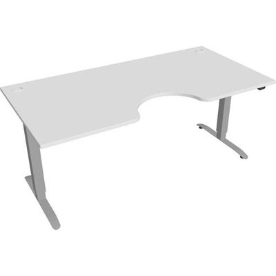 Hobis Office Pro psací stůl Motion MS ERGO 2 Šířka: 180 cm, Barva desky: bílá, Barva kovu: šedá RAL 9006 Šířka 120-180 cm / 27 barevných variant