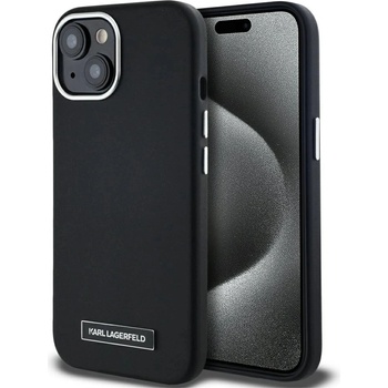 KARL LAGERFELD Калъф Karl Lagerfeld FW Metal Plate MagSafe iPhone 15 - черен (3666339254889)