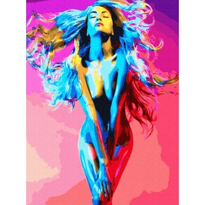 Norimpex - Puzzle Diamant painting: Woman covered in colors 30x40 cm - 1 - 39 piese