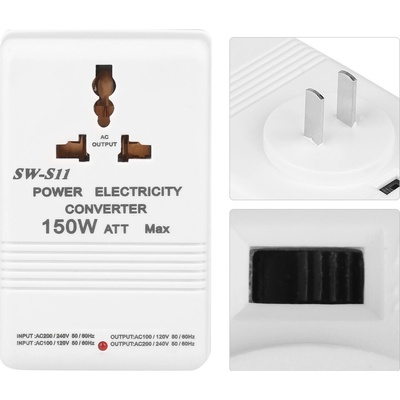 MĚNIČ NAPĚTÍ NAPĚTÍ KONVERTOR NAPÁJECÍ ZDROJ 220V - 110V 150W TRANSFORMÁTOR