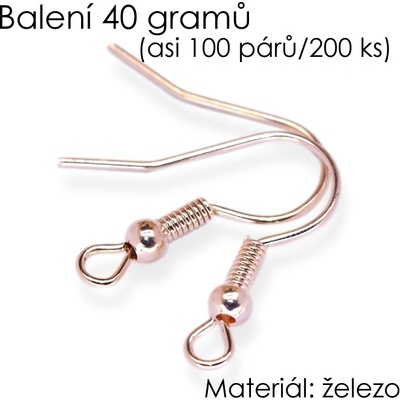 Růžové zlato afroháček / 40g (cca 100 párů)